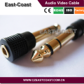 Gold 6.5mm male to 3.5mm female adapter